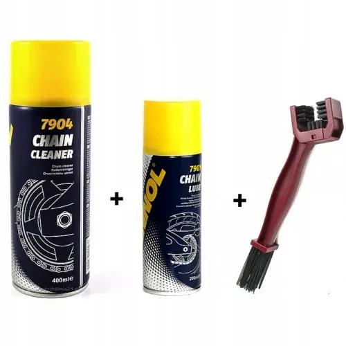 Bezpieczna płatność MANNOL zestaw smar do łańcucha czyścik szczotka