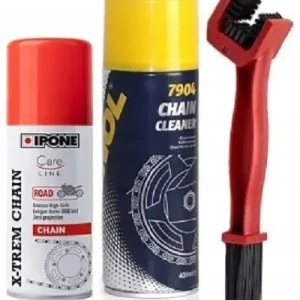 Premium ZESTAW DO KONSERWACJI ŁAŃCUCHA IPONE 100 ML MANNOL 7904 400 ML SZCZOTKA