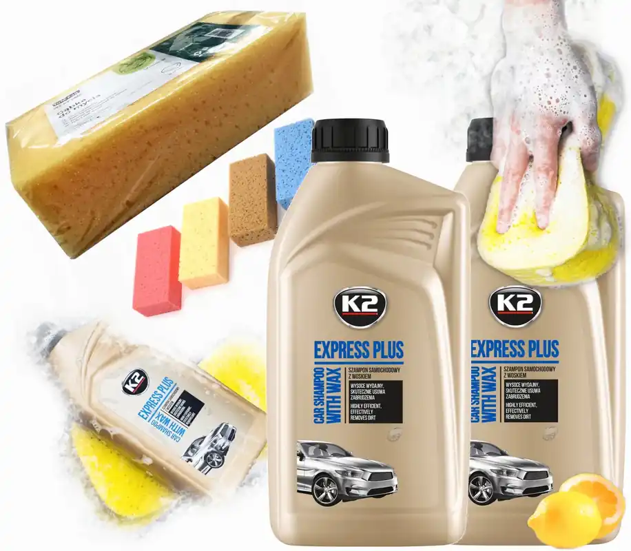 SZAMPON K2 EXPRESS PLUS GĄBKA DO MYCIA SAMOCHODU Darmowa dostawa