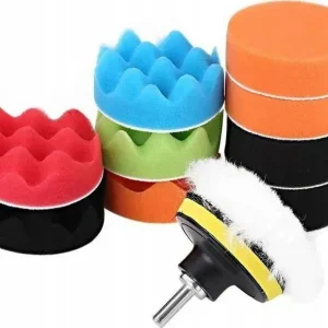 Zestaw gąbek Pad polerski do polerowania z rzepem adapter 80mm - 11 części Rabat