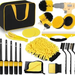DETAILINGOWY ZESTAW DO CZYSZCZENIA SAMOCHODU SZCZOTKI TORBA PADY 22EL XL Rabat