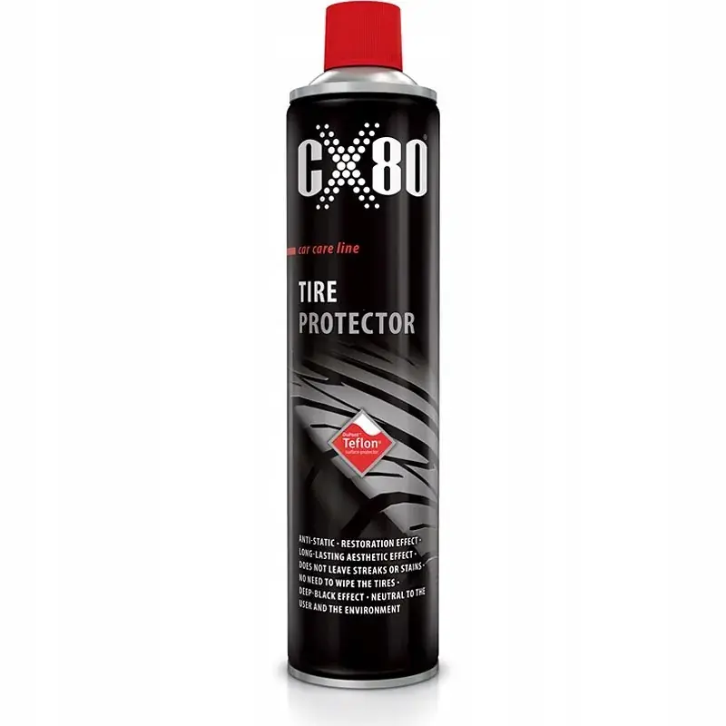CX80 TYRE PROTECTOR TEFLON Płyn spray do czyszczenia konserwacji opon 600ml Wysoka jakość