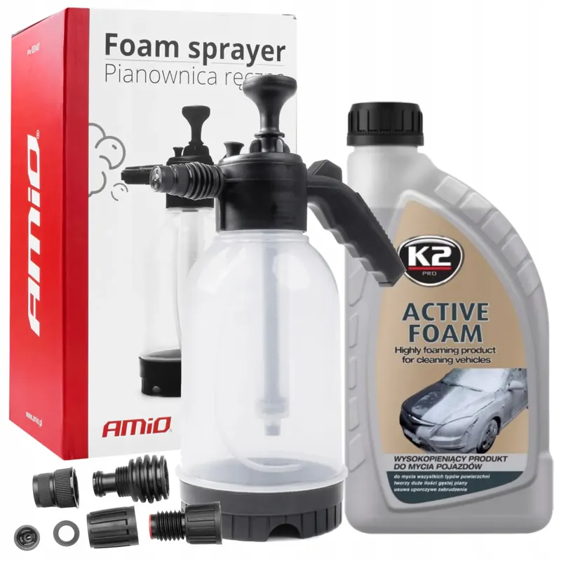 K2 Aktywna Piana + Pianownica ręczna 2L AMIO do mycia wstępnego samochodu Autentyczny