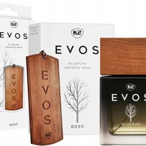 Rabat K2 EVOS BOSS drewniana zawieszka + flakon 50ml PERFUMY DO SAMOCHODU ZAPACH