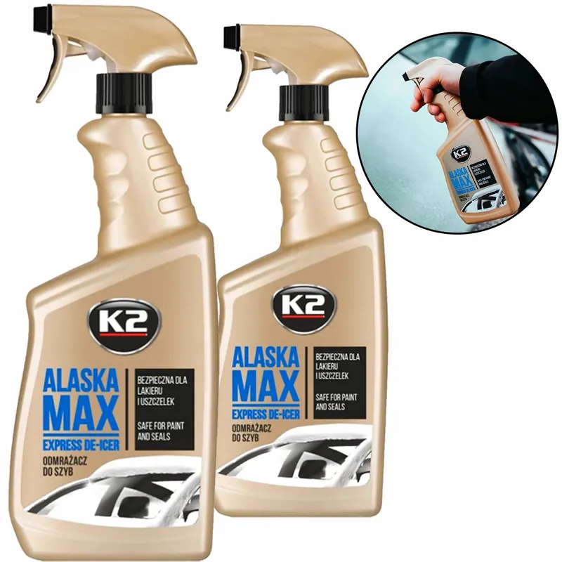 2 x Odmrażacz do Szyb K2 Alaska 700ml BEZPIECZNY dla Lakieru i Uszczelek Zwrot pieniędzy
