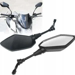 Promocja 2X PLASTIKOWE LUSTERKO MOTOCYKLOWE Z REGULOWANĄ GŁOWICĄ CZARNE 10MM
