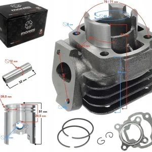 Cylinder Moretti do skutera 2T 50cc 1PE40QMB sw.12mm Niska cena