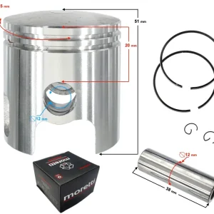 Tłok 70Cc Skuter 2T, Śr:47 Sw:12 C:27, Komplet Premium