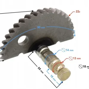 Wałek rozrusznika nożnego (półksiężyc) do skutera 4T 50cc (7 zębów) Tani