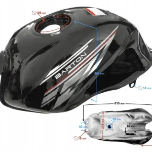 Oryginalny Zbiornik paliwa czarny do motoroweru Sprint 2 / Euro 5