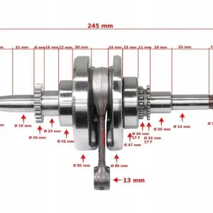 Ekspresowa dostawa Metalowy Wał Korbowy do Skuterów GY6-50, 22 Zęby, Część Zamienna Nowy