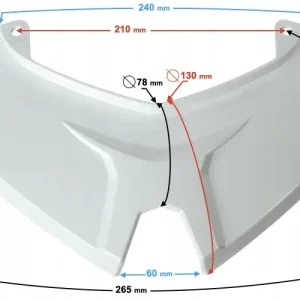 Obudowa - łącznik biały na kufer do skutera B-max Premium