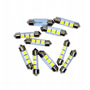 Oryginalny Żarówka LED 12V 5W Rurka 36mm, Zestaw 10 Sztuk, Polska Produkcja