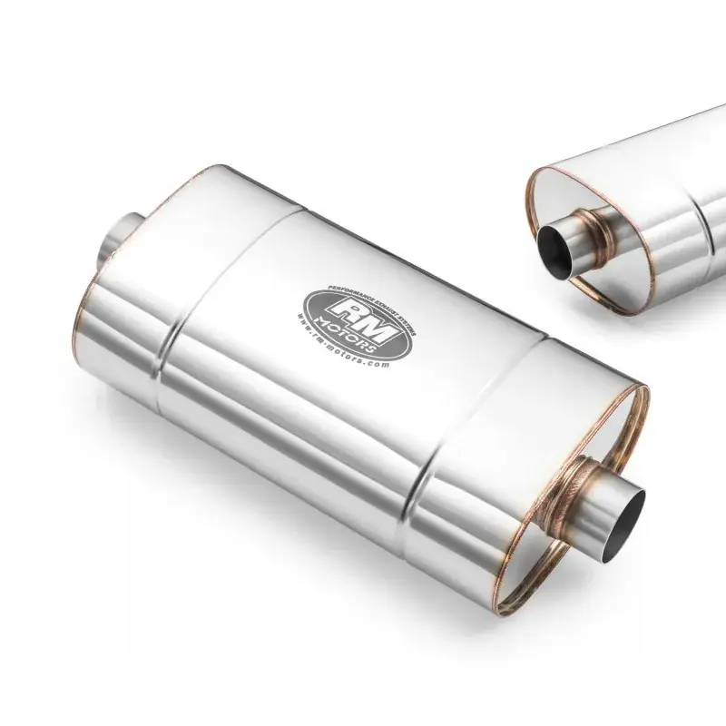 Zwrot pieniędzy Tłumik sportowy przelotowy RM Motors 63mm 2,5" 304SS 130x220x400mm