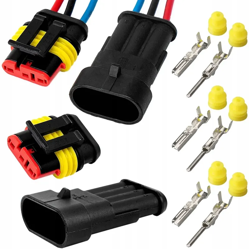 KOSTKA WTYK ZŁĄCZE HERMETYCZNE SUPERSEAL DO SAMOCHODU AUTA 3 PIN 1.5 Kup teraz