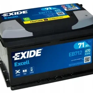 Akumulator Exide Excell 71Ah 670A EB712 EN PRAWY PLUS Popularny