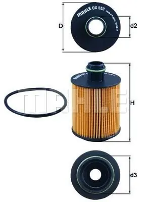 Filtr oleju Knecht OX 553D Autentyczny