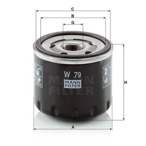 Wyprzedaż Filtr oleju Mann W 79