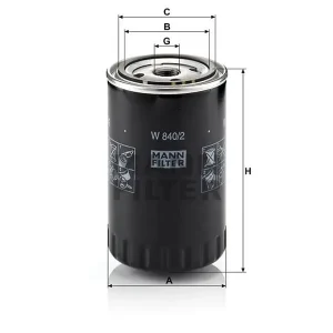 Filtr oleju Mann W 840/2 Wysoka jakość