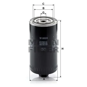 Zwrot pieniędzy Filtr oleju Mann W 950/4