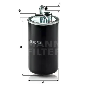 Oryginalny Filtr paliwa Mann WK 722/1