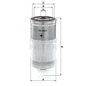 Niska cena Filtr paliwa Mann WK 845/1